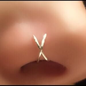 14K Gold Filled Fake Criss-Cross Nose Ring